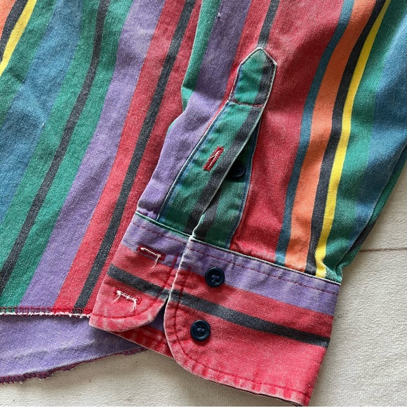 VTG Wrangler Men’s 18-36 Brushpopper 90s Striped Western Cowboy Rodeo Shirt. XXL - Picture 7 of 11